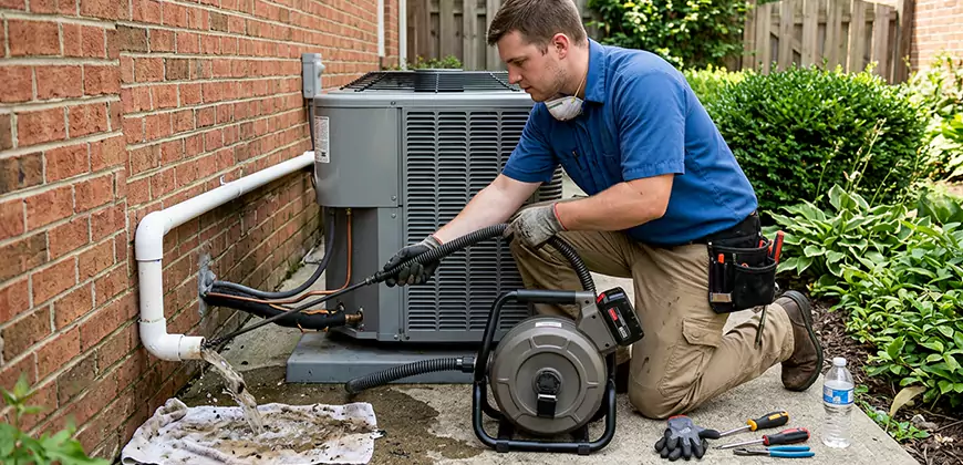 AC Unit Drain Pipe Cleaning in Danbury